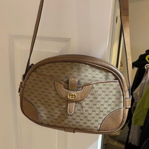 Gucci Beige and Brown Monogram Crossbody Bag